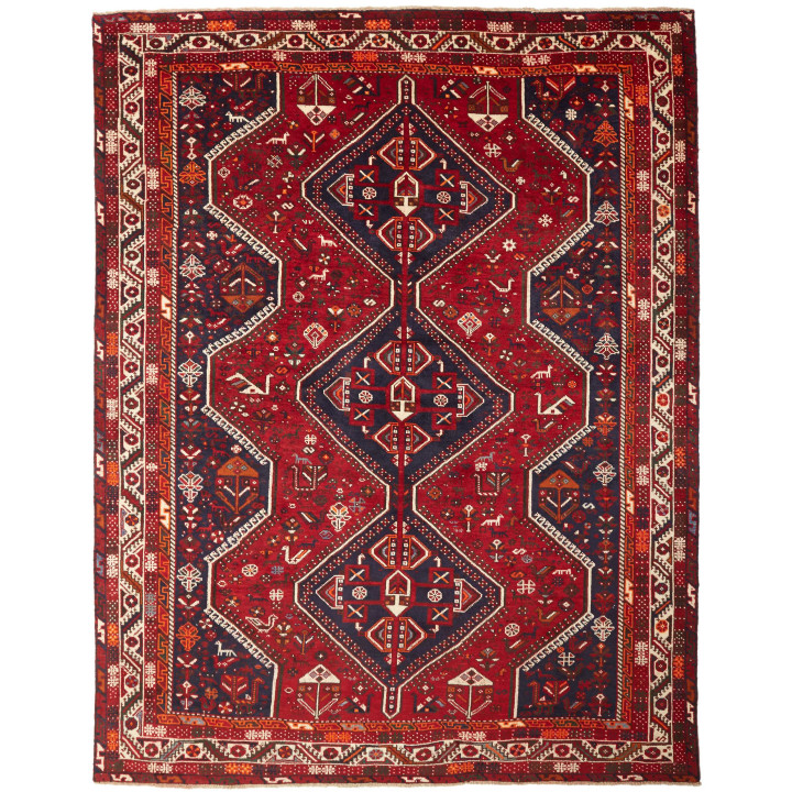 Tappeto Originale Shiraz Persia 220x290 Rosso B