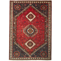 Hand Made Rug Shiraz Persia 220x308 Red Dark Bl