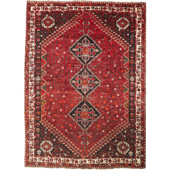 Hand Made Rug Shiraz Persia 225x310 Dark Red Bl