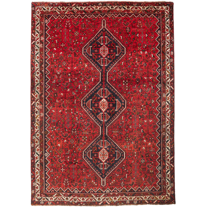 Hand Made Rug Shiraz Persia 227x320 Red Dark Bl