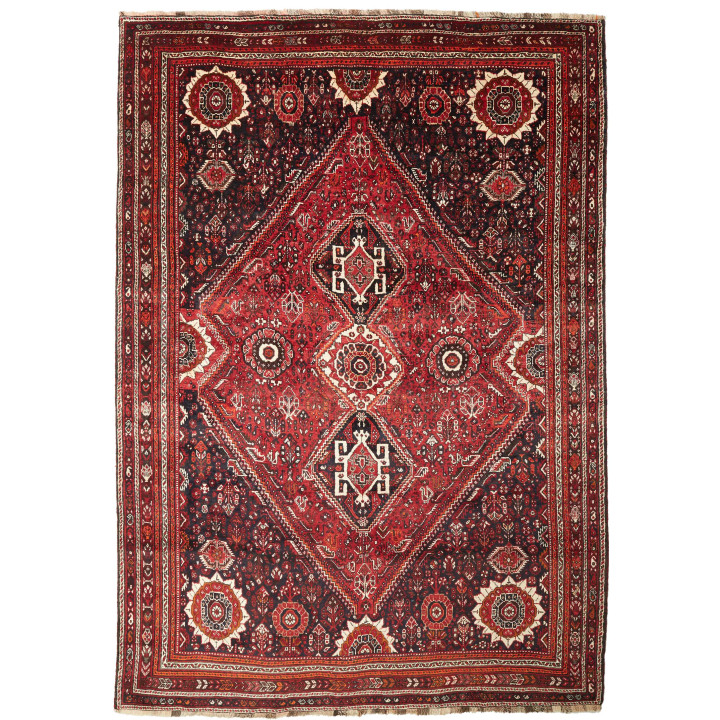 Hand Made Rug Shiraz Persia 218x308 Dark Red Bl