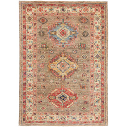 Hand Made Rug Kazak Fine Pakistan 147x210 Taupe