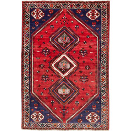 Hand Made Rug Shiraz Persia 160x233 Red Dark Bl