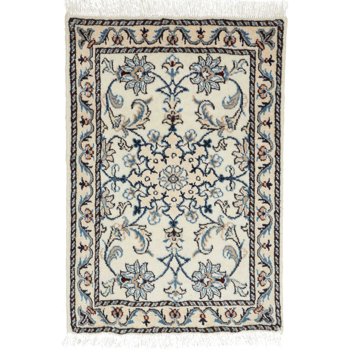 Hand Made Rug Nain Kashmar Persia 60x90 Ivory B