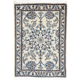 Hand Made Rug Nain Kashmar Persia 60x90 Ivory B