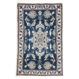 Hand Made Rug Nain Kashmar Persia 60x90 Blue Iv