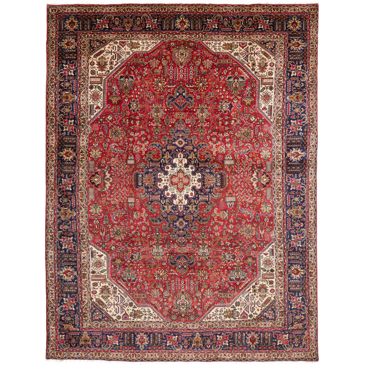 Hand Made Rug Tabriz Persia 255x333 Red Dark Bl