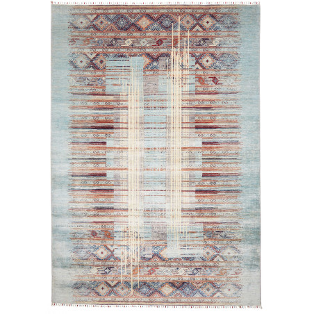 Rug Siva Pakistan 246x356 Aqua Blue Terracotta