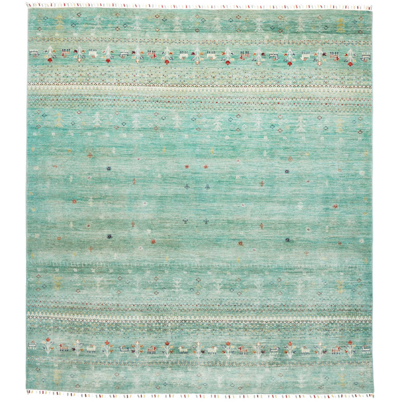 Rug Siva Pakistan 249x275 Turquoise Aquamarine