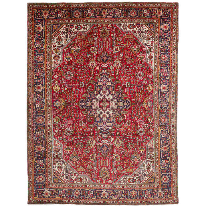 Hand Made Rug Tabriz Persia 255x345 Red Dark Bl