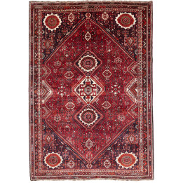 Hand Made Rug Shiraz Persia 220x315 Dark Red Bl