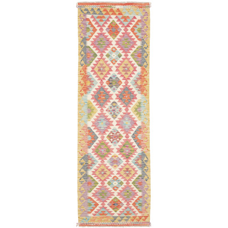 Rug Kilim Afghanistan 79x254 Ivory Pink
