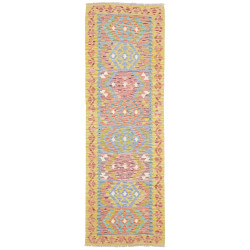 Rug Kilim Afghanistan 80x243 Bright Yellow Blue