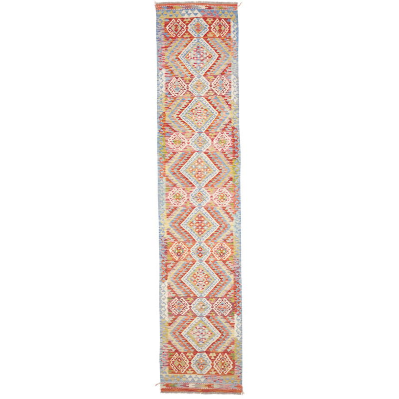 Rug Kilim Afghanistan 82x390 Terracotta Red Sky