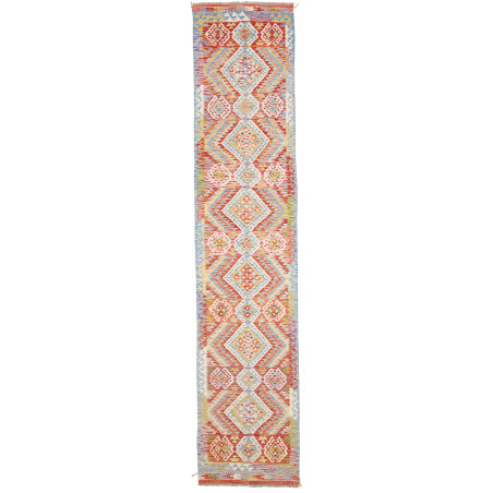 Rug Kilim Afghanistan 82x390 Terracotta Red Sky