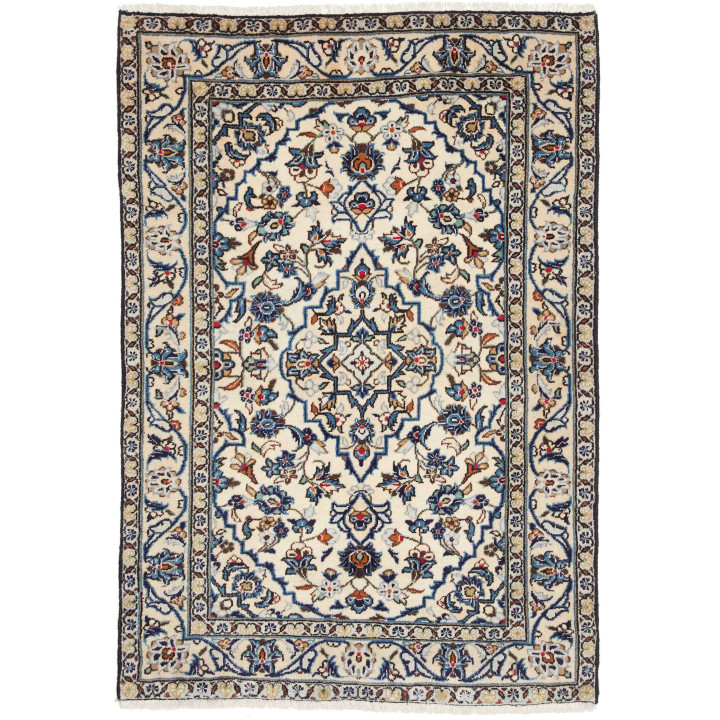 Hand Made Rug Kashan Fine Persia 100x144 Ivory
