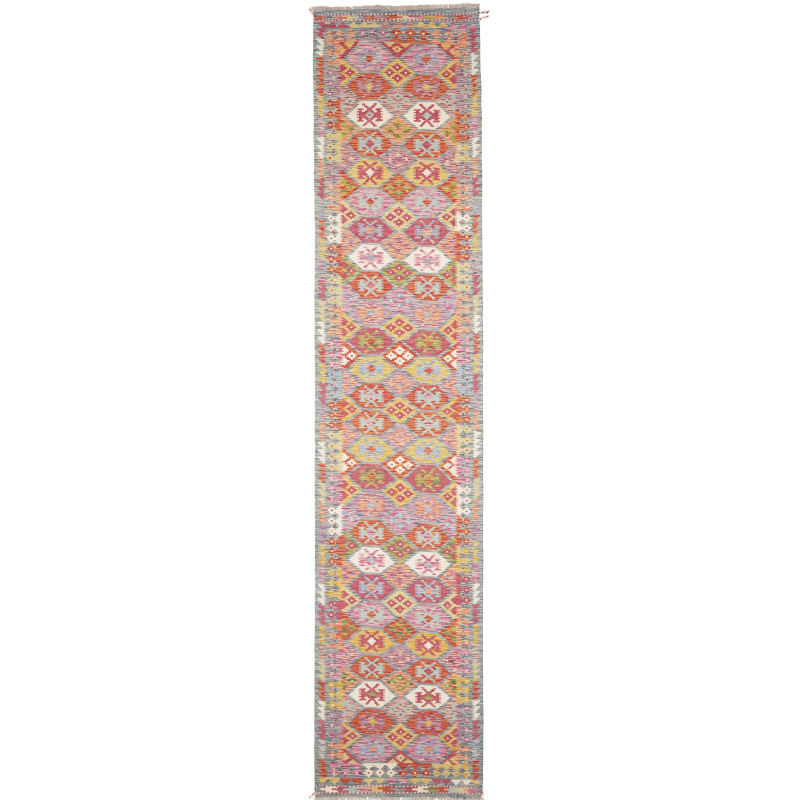 Rug Kilim Afghanistan 83x394 Pink Orange