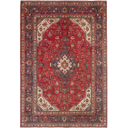 Hand Made Rug Tabriz Persia 200x290 Red Dark Bl