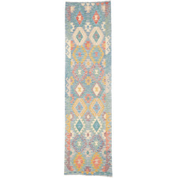 Rug Kilim Afghanistan 76x281 Turquoise Blue Bei