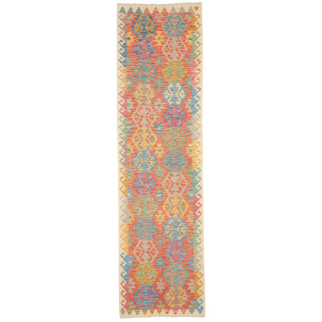 Rug Kilim Afghanistan 79x290 Coral Blue