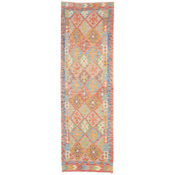 Rug Kilim Afghanistan 83x280 Coral Sky Blue
