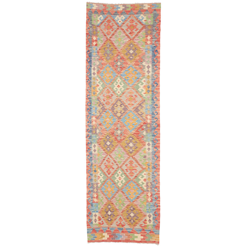 Rug Kilim Afghanistan 83x280 Coral Sky Blue