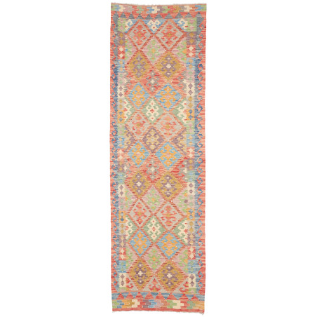 Rug Kilim Afghanistan 83x280 Coral Sky Blue