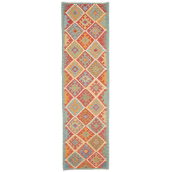Rug Kilim Afghanistan 84x292 Red Blue Orange Ye