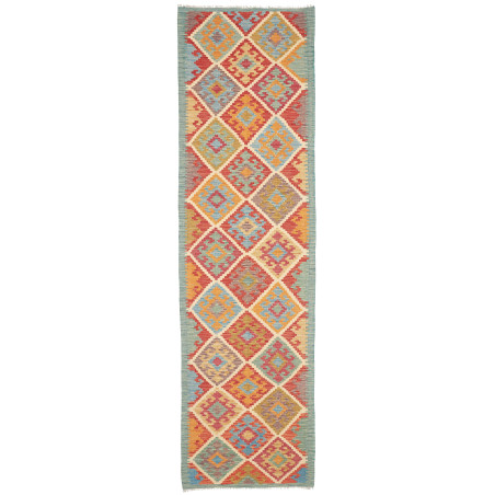 Rug Kilim Afghanistan 84x292 Red Blue Orange Ye