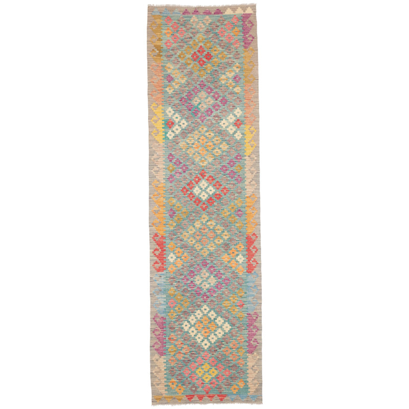 Rug Kilim Afghanistan 80x286 Aquamarine Blue Pi
