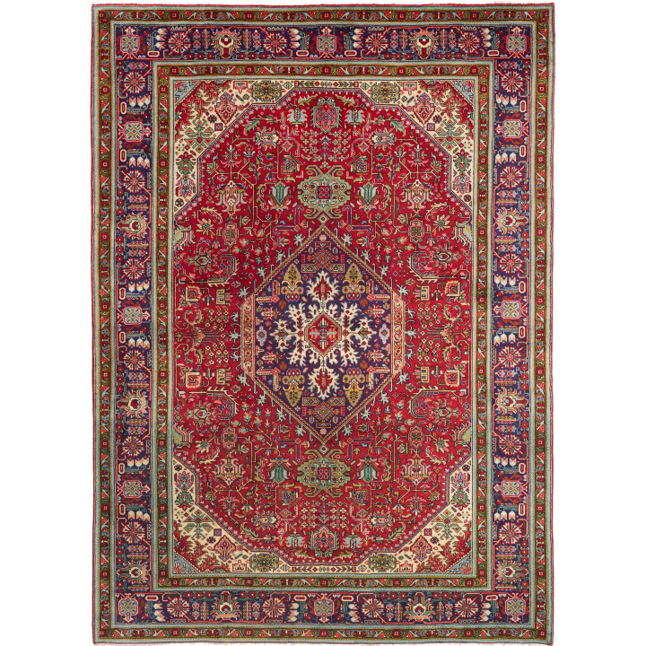 Hand Made Rug Tabriz Persia 208x290 Red Blue