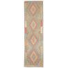 Rug Kilim Afghanistan 84x294 Grey Beige Turquoi