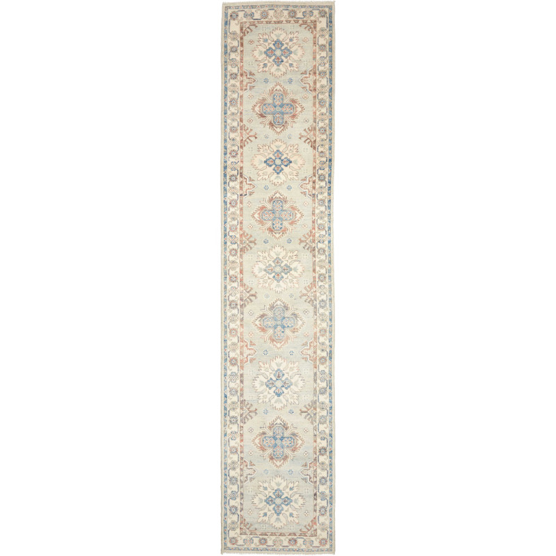 Rug Kazak Afghanistan 79x387 Muted Blue Brick R
