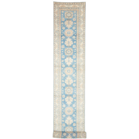 Rug Kazak Afghanistan 80x582 Light Blue Cream