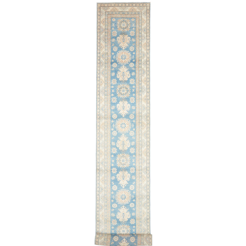 Rug Kazak Afghanistan 82x583 Light Blue Beige