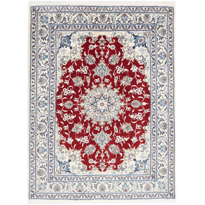 Hand Made Rug Nain Kashmar Persia 148x200 Red I