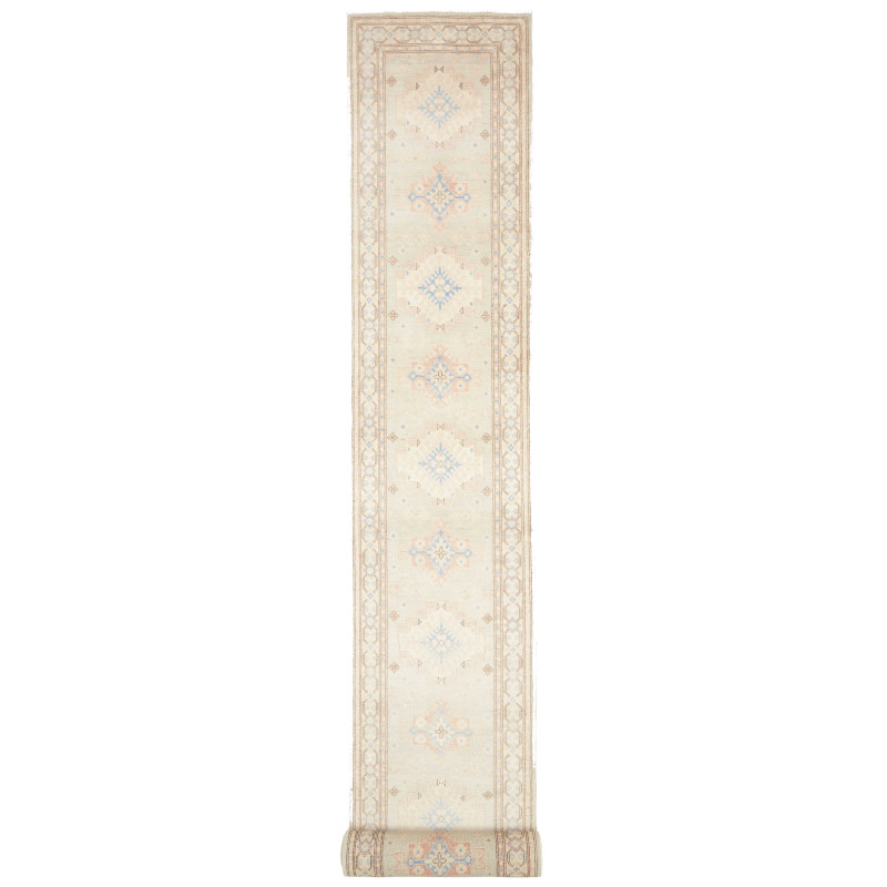 Rug Kazak Afghanistan 78x605 Cream Sky Blue