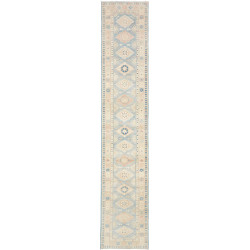 Rug Kazak Afghanistan 65x343 Light Blue Beige