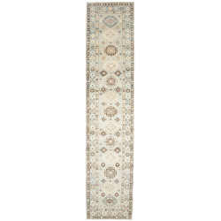 Rug Kazak Afghanistan 84x392 Pale Blue Beige