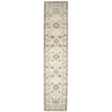 Rug Kazak Afghanistan 84x392 Pale Blue Beige