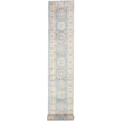 Rug Kazak Afghanistan 79x586 Sky Blue Cream