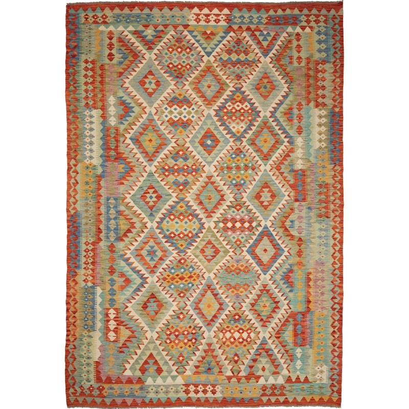 Kilim 204x294 Cm Kilim Afghanistan, Hand-carded Wool (warp: