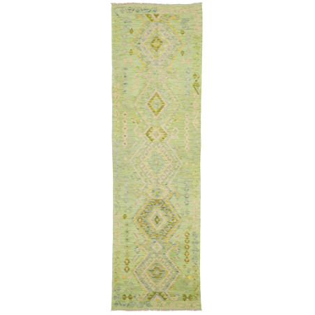 Rug Kilim Afghanistan 85x291 Pistachio Green Li