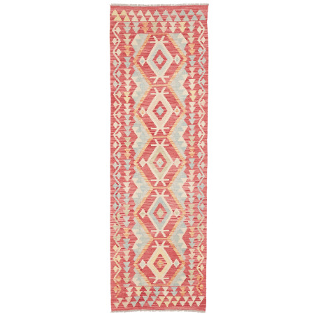Rug Kilim Afghanistan 74x243 Coral Red Light Bl