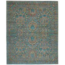 Hand Made Rug Floralia Pakistan 250x307 Petrol