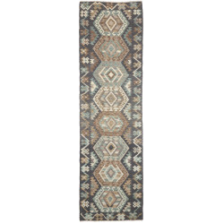 Rug Kilim Afghanistan 84x290 Dark Grey Brown