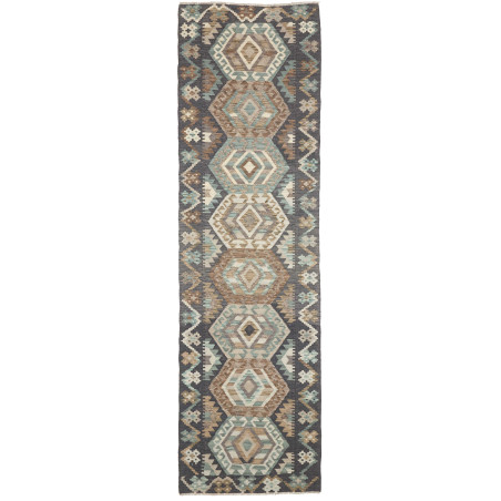 Rug Kilim Afghanistan 84x290 Dark Grey Brown