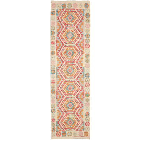 Rug Kilim Afghanistan 80x282 Cream Terracotta