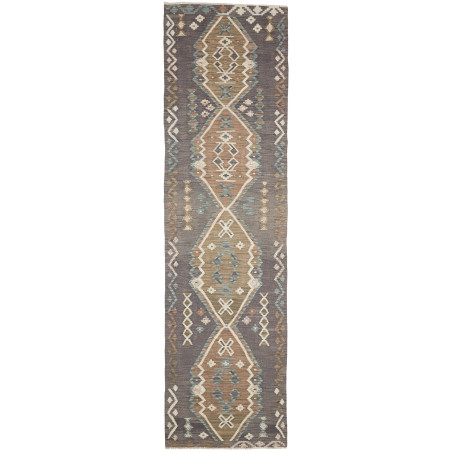 Rug Kilim Afghanistan 79x304 Dark Grey Brown