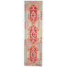 Rug Kilim Afghanistan 82x297 Grey Blue Red Peac